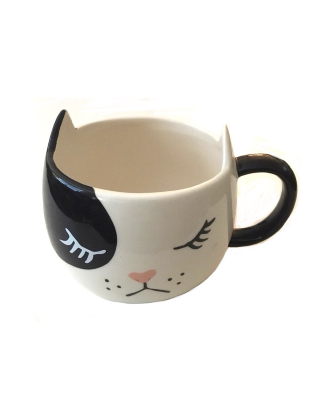 New Sleepy Kitty Coffee Mug in Black & White